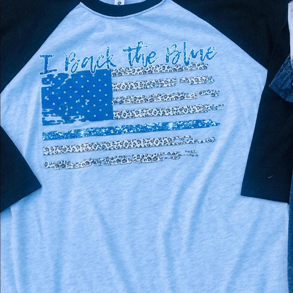 Back the Blue raglan tee